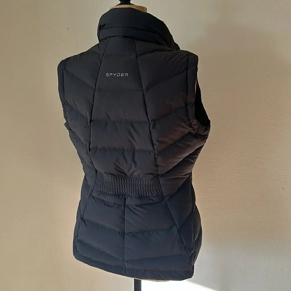 Spyder sz S Syrround Vest Black 700 down filled zip pockets NWOT zip front - Picture 3 of 9